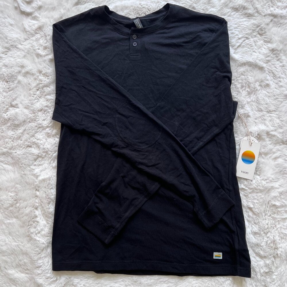 Vuori Men's Long-Sleeve Ever Henley Black Size L NWT
